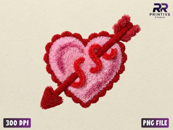 Download Faux Yarn Heart with Arrow PNG - Arrow png Collection