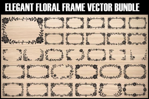Download Elegant Floral Frame SVG Bundle - Elegant floral frame Collection