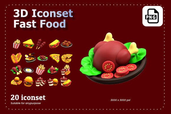 Download Fast Food 3D Illustration - Premium Resources