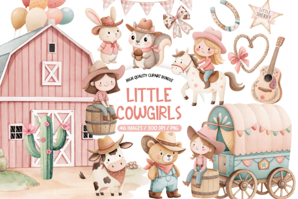 Download Little Cowgirl Watercolor Clipart - Girl Collection