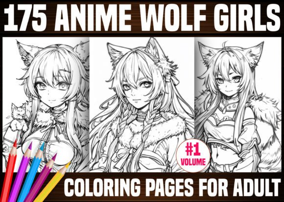 Download 175 Anime Wolf Girls Coloring Pages- KDP - Girl Collection