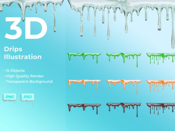 Download Drips 3D Illustration - 3d illustration Collection