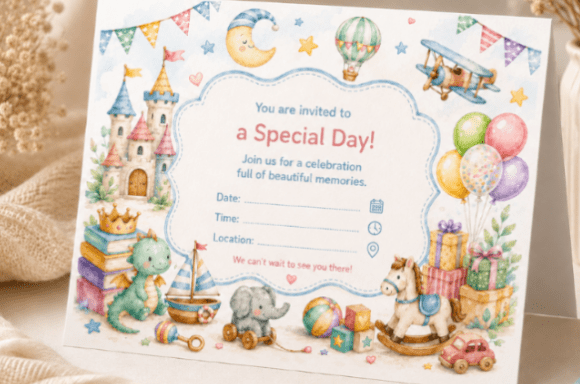 Download Watercolor Nursery Invitation Template - Watercolor nursery Collection