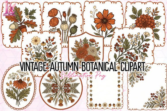 Download Vintage Autumn Botanical Clipart PNG - Botanical Collection