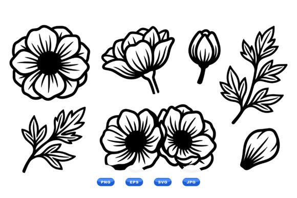 Download Botanical Line Art Clipart SVG - Botanical Collection