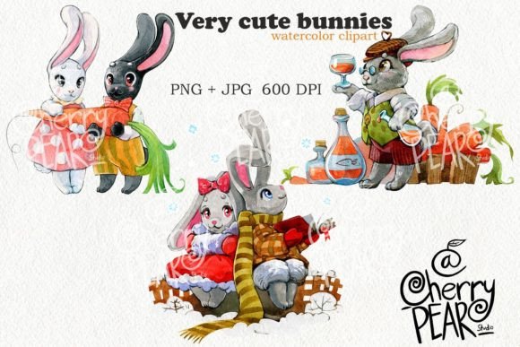 Download Seasonal Cliparts of Cute Bunnies, PNG - Seasonal Collection