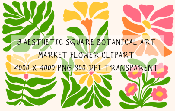 Download 9 Aesthetic Square Botanical Art Clipart - Botanical Collection